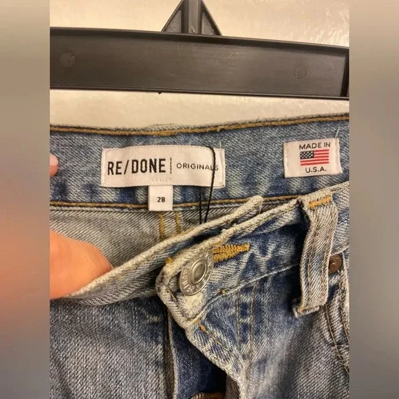 Re/Done Originals Distressed Blue Jeans Size 28